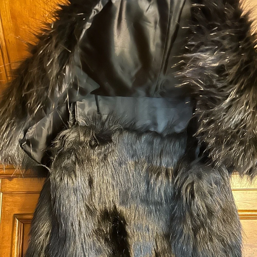 Marc Bouwer Black Faux Fur Jacket/Vest Size M